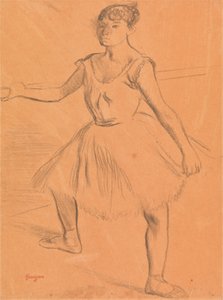 Ballerina står ved en bar av Edgar Degas