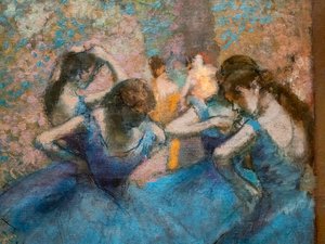 Blå dansere (detalj). Rundt 1893-96. Olje på lerret. av Edgar Degas