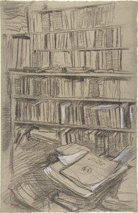 Bokhyller, studie til «Edmond Duranty» av Edgar Degas