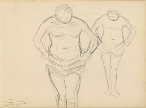 Kopier av Cézannes badere av Edgar Degas