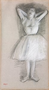 Danser, armene hevet bak hodet; Danser, armene hevet og ført bak hodet, av Edgar Degas