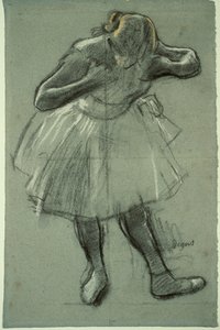 Danser bøyer seg fremover av Edgar Degas