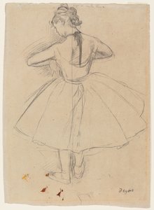 Danser stående, bakfra; Stående danser, bakfra, 1872-1873 av Edgar Degas