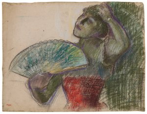 Danser med vifte; Fandanser, ca. 1894 av Edgar Degas