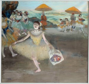 Danser med buketthilsen på scenen Maleri av Edgar Degas (1834-1917). 1878. Søn 0,72x0,77 m Musee d