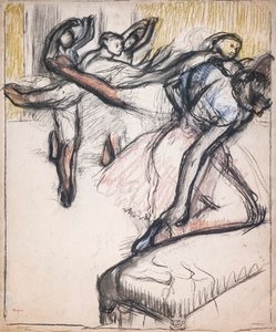 Dansere øver i Operafoajeen. Omkring 1890. Pastell og kull på papir. av Edgar Degas