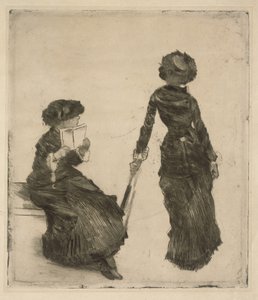 Maleren Mary Cassatt i Louvre, antikksamlingen av Edgar Degas