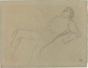 Fallen Jockey-studie for Scene from the Steeplechase: The Fallen Jockey, ca. 1866. av Edgar Degas