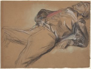 Fallen Jockey-studie for Scene from the Steeplechase: The Fallen Jockey, ca. 1866. av Edgar Degas