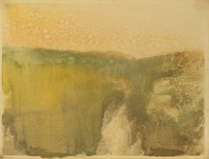 Grønt landskap, ca. 1890 (monotype på papir) av Edgar Degas