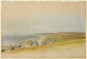 Hus på klippekanten ved Villers-sur-Mer, 1869 av Edgar Degas