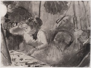 Intimitet, c. 1877-80 (monotype i svart) av Edgar Degas