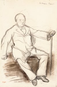 Jules Perrot, studie for Danseren Perrot, sittende, ca. 1880 av Edgar Degas