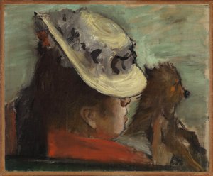 Lady with a Dog, ca. 1877 (olje på lerret) av Edgar Degas