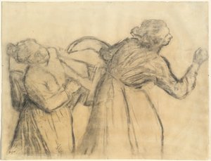Vaskedame som bærer lin av Edgar Degas