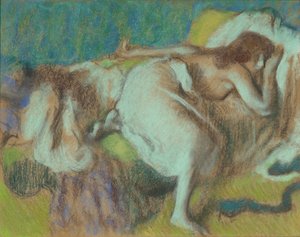 Le Repos, rundt 1893 (Pastell om bord) av Edgar Degas