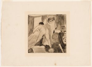 Forlater badet av Edgar Degas