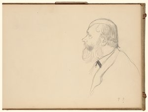 Mann i profil av Edgar Degas