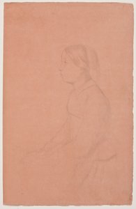Marguerite de Gas, 185354 (grafittblyant på korallvevd papir) av Edgar Degas