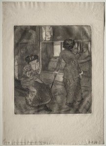 Mary Cassatt ved Louvre: Det etruskiske galleriet av Edgar Degas