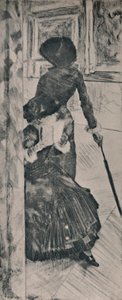 Mary Cassatt i Louvre, ca. 1880, 1946 av Edgar Degas