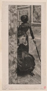 Mary Cassatt i malerigalleriet på Louvre av Edgar Degas