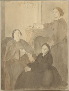 Fru Michel Musson og hennes døtre, Estelle og Désirée av Edgar Degas