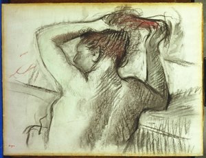 Naken som gre håret av Edgar Degas