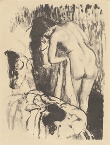 Naken kvinne stående, tørker seg Femme nue debout, a sa toilette, ca. 1890. av Edgar Degas