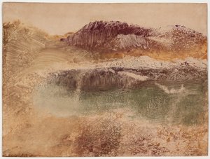 Paysage Roux, ca. 1890 (monotype på papir) av Edgar Degas
