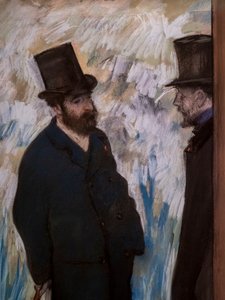 Portrett av venner, på scenen (detalj) (også kjent som "Portrett av Ludovic Halevy og Albert Boulanger-hulen"). 1879. Pastell på papir. av Edgar Degas