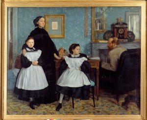 Portrett av Bellelli-familien Maleren tilbrakte noen måneder i Toscana sammen med onklene sine, Bellelli - maleri av Edgar Degas (1834-1917) av Edgar Degas