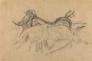Racehorses (studie for "Scene from the Steeplechase: The Fallen Jockey") av Edgar Degas