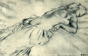 Tilbakelent kvinnelig naken, slutten av 1800-tallet, 1943. av Edgar Degas