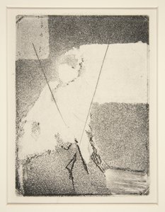 Sittende kvinne i Bonnet and Shawl, ca. 1879 (etsing og akvatint) av Edgar Degas
