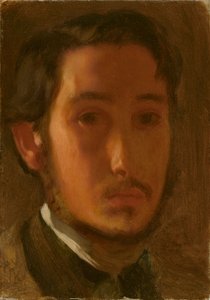 Selvportrett med hvit krage, ca. 1857. av Edgar Degas