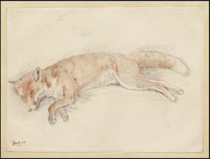 Studie for "Dead Fox in the Forest", ca. 1861-64 av Edgar Degas
