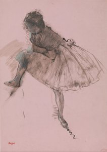 Studie av en ballettdanser recto, Two Studies of Dancers verso, ca. 1873. av Edgar Degas