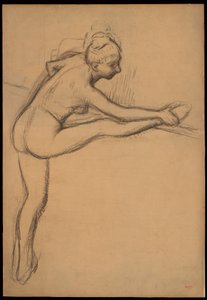 Studie eines Aktes (Tänzerin an der Barre) av Edgar Degas