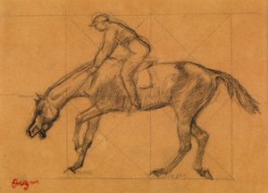 The End of the Race, ca. 1882 (kritt på farget papir) av Edgar Degas