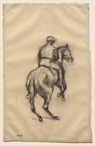 The Jockey, ca. 1885-1900 (kull på papir) av Edgar Degas