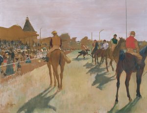 The Parade, eller Race Horses foran tribunen, ca. 1866-68 (olje på papir) av Edgar Degas