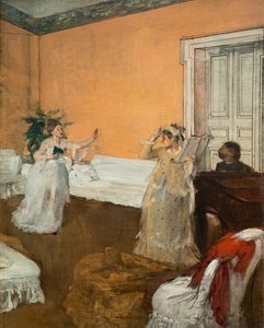 Sangrepetisjonen. Omkring 1869. Olje på lerret. av Edgar Degas