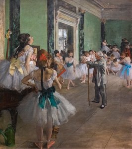 Danseklassen. Begynner i 1873, slutter i 1875-1876. Olje på lerret. av Edgar Degas