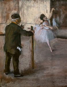 Dansetimen (detalj). Omkring 1876. Pastell på papir limt på papp. av Edgar Degas