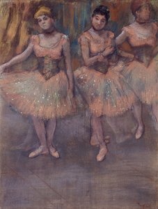 Tre dansere før trening, ca. 1880 av Edgar Degas