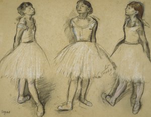 Tre studier av en danser i fjerde posisjon, 1879-80 av Edgar Degas