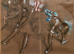 Tre dansere. Omkring 1880. Kull og pastell på papir av Edgar Degas