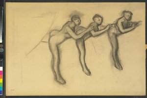 Tre dansere i strømpebukser, ca. 1895-1900 av Edgar Degas