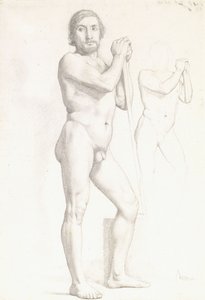 To akademiske studier av en mann, ca. 1856 av Edgar Degas
